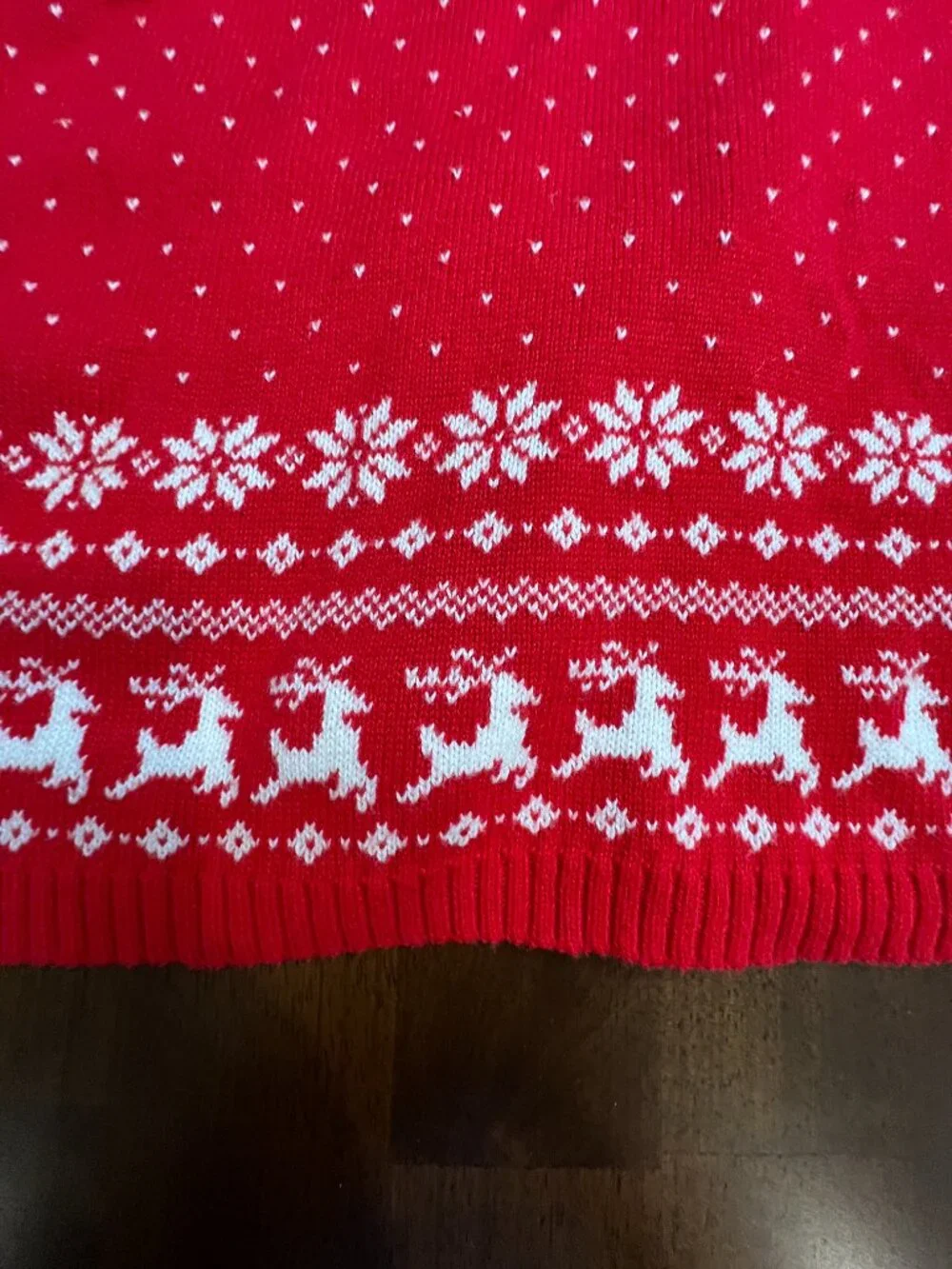 Janie & Jack Girls Red Cotton Reindeer Holiday Knit Poncho Cape Sweater Size 7